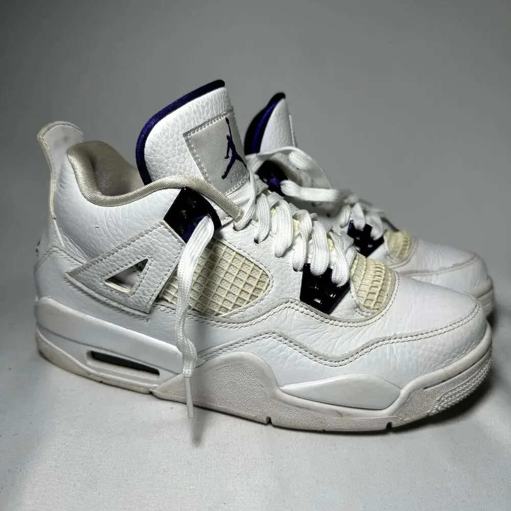Size 6 - Nike Air Jordan 4 Retro GS Purple Metallic Men's Shoes